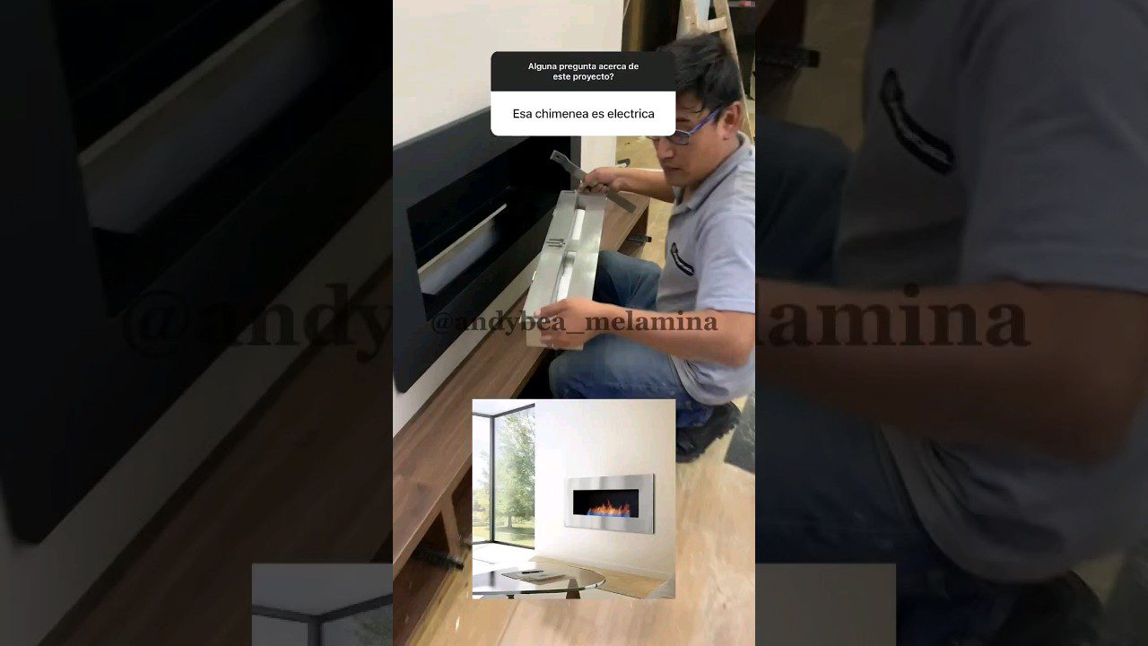 Muebles-de-television-con-chimenea-integrada-calidez-y-estilo - Muebles Tv