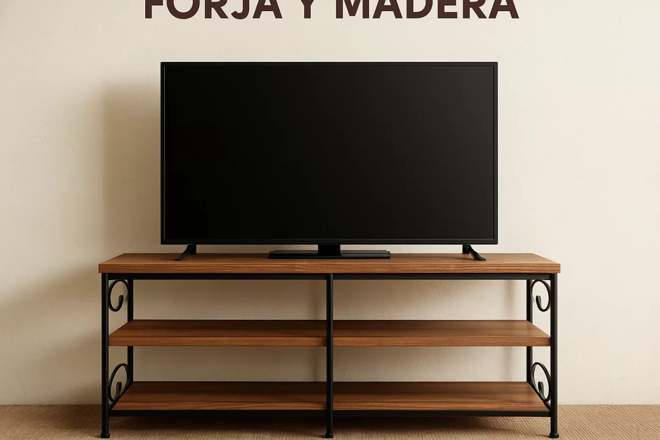 muebles tv forja y madera