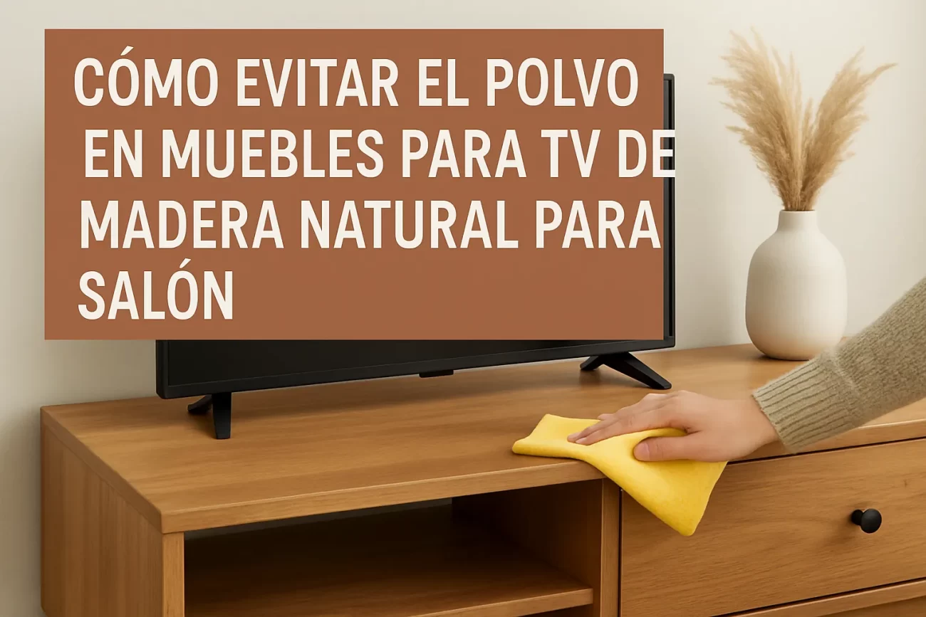 cómo evitar el polvo en Muebles para TV de madera natural para salón