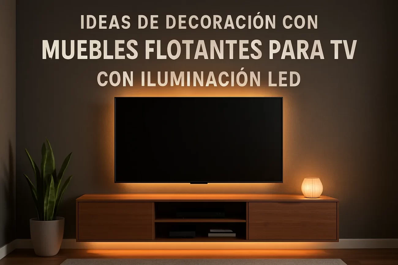 ideas de decoración con Muebles flotantes para TV con iluminación LED