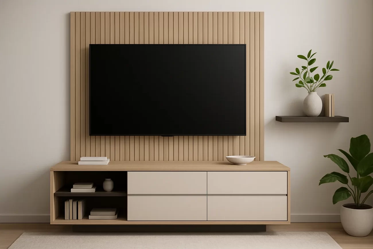 muebles para tv modernos con wall panel