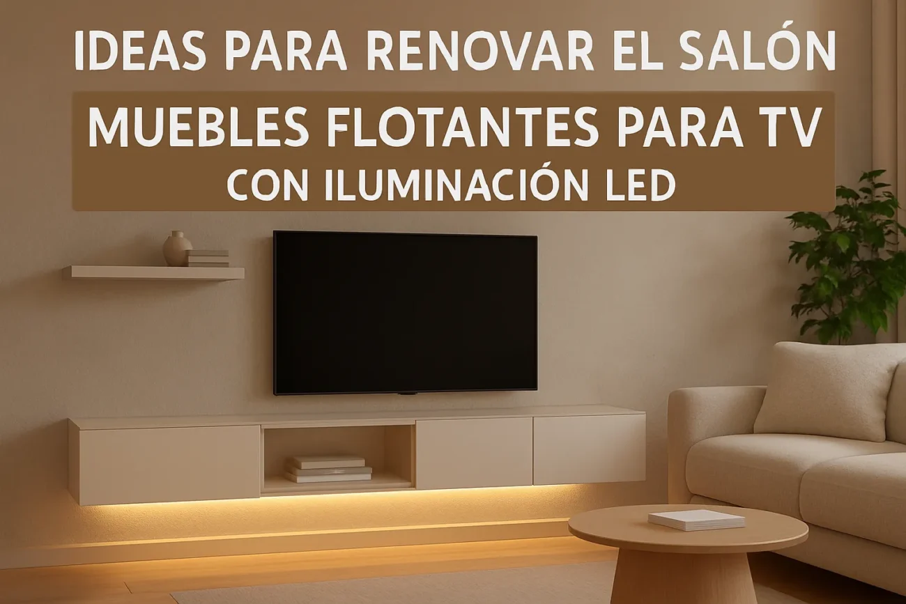 ideas para renovar el salón con Muebles flotantes para TV con iluminación LED
