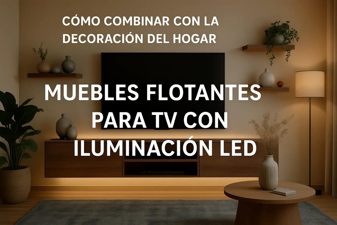 cómo combinar con la decoración del hogar Muebles flotantes para TV con iluminación LED