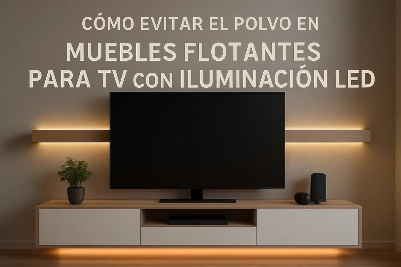 cómo evitar el polvo en Muebles flotantes para TV con iluminación LED