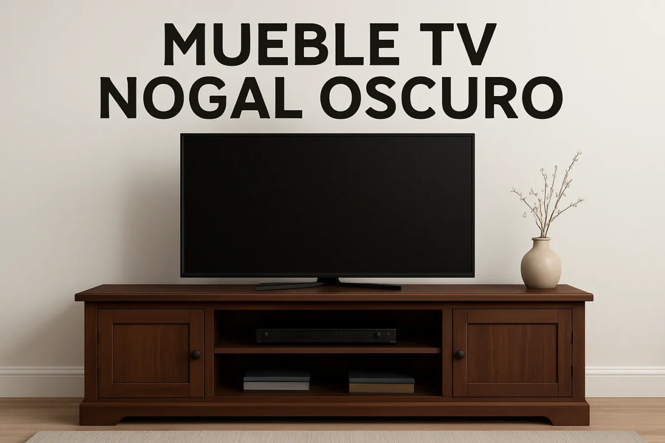 mueble tv nogal oscuro