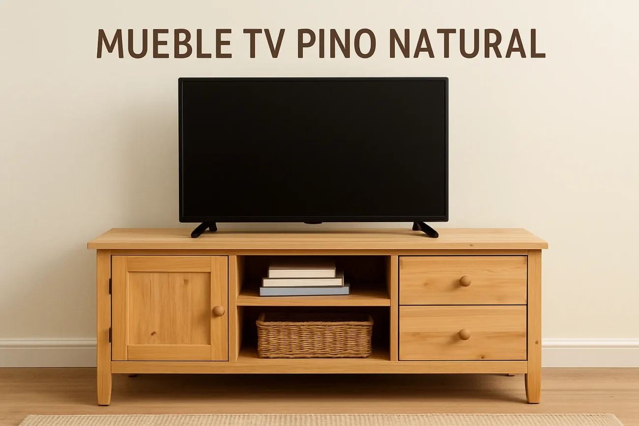 mueble tv pino natural