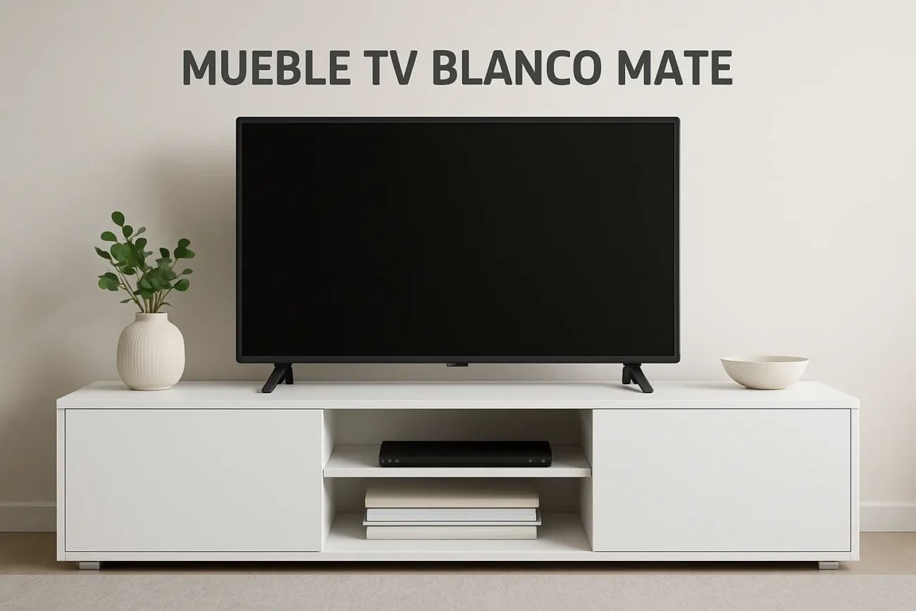 mueble tv blanco mate