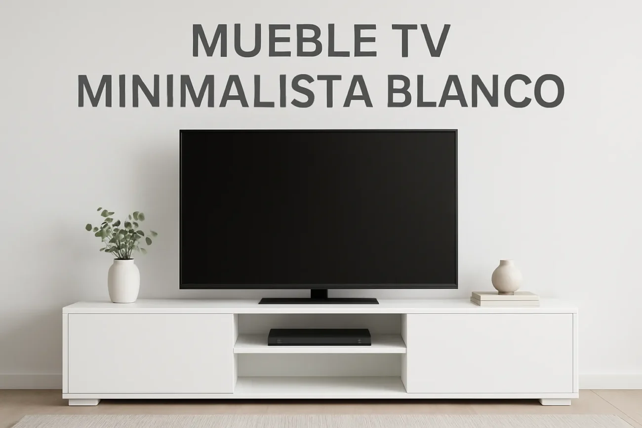 mueble-tv-minimalista-blanco - Muebles Tv mueble tv minimalista blanco