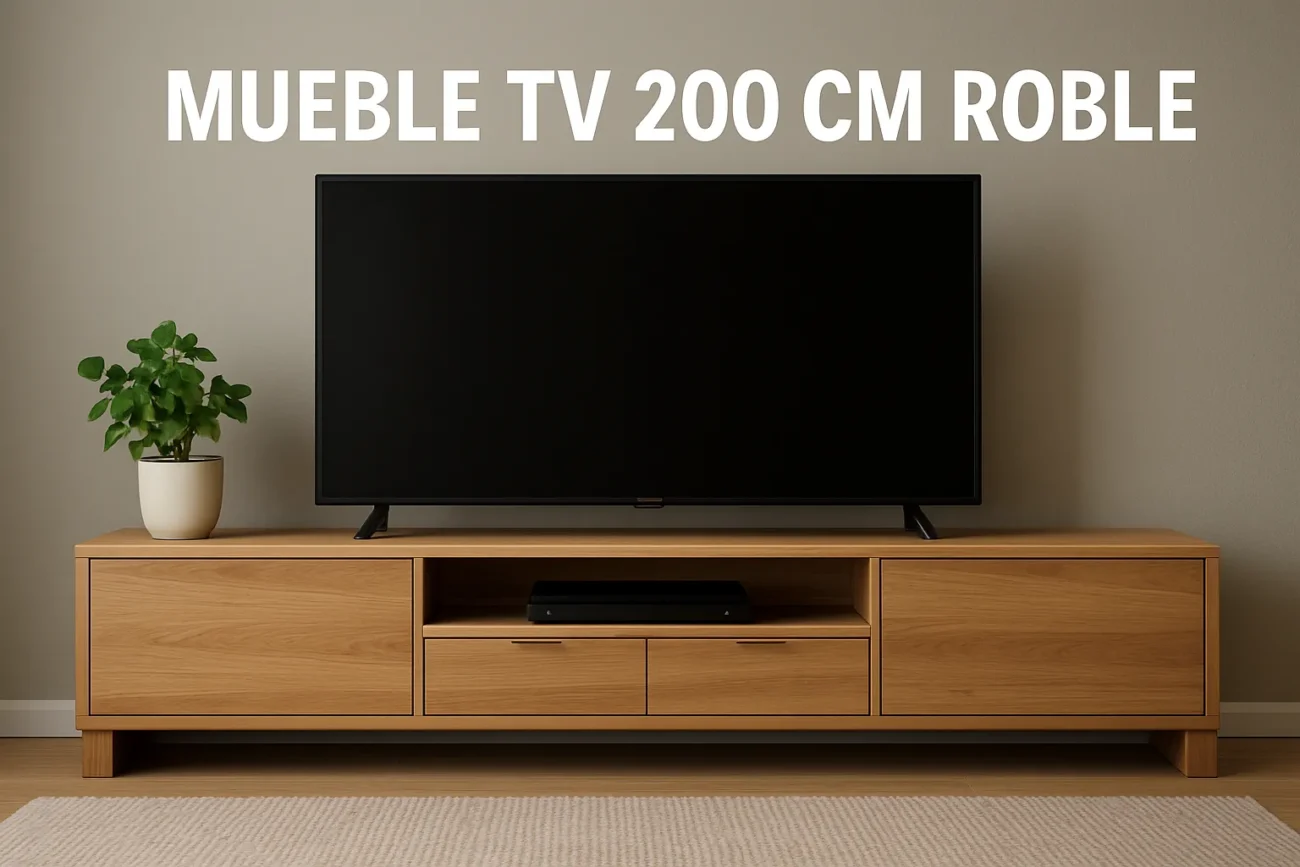 mueble tv 200 cm roble
