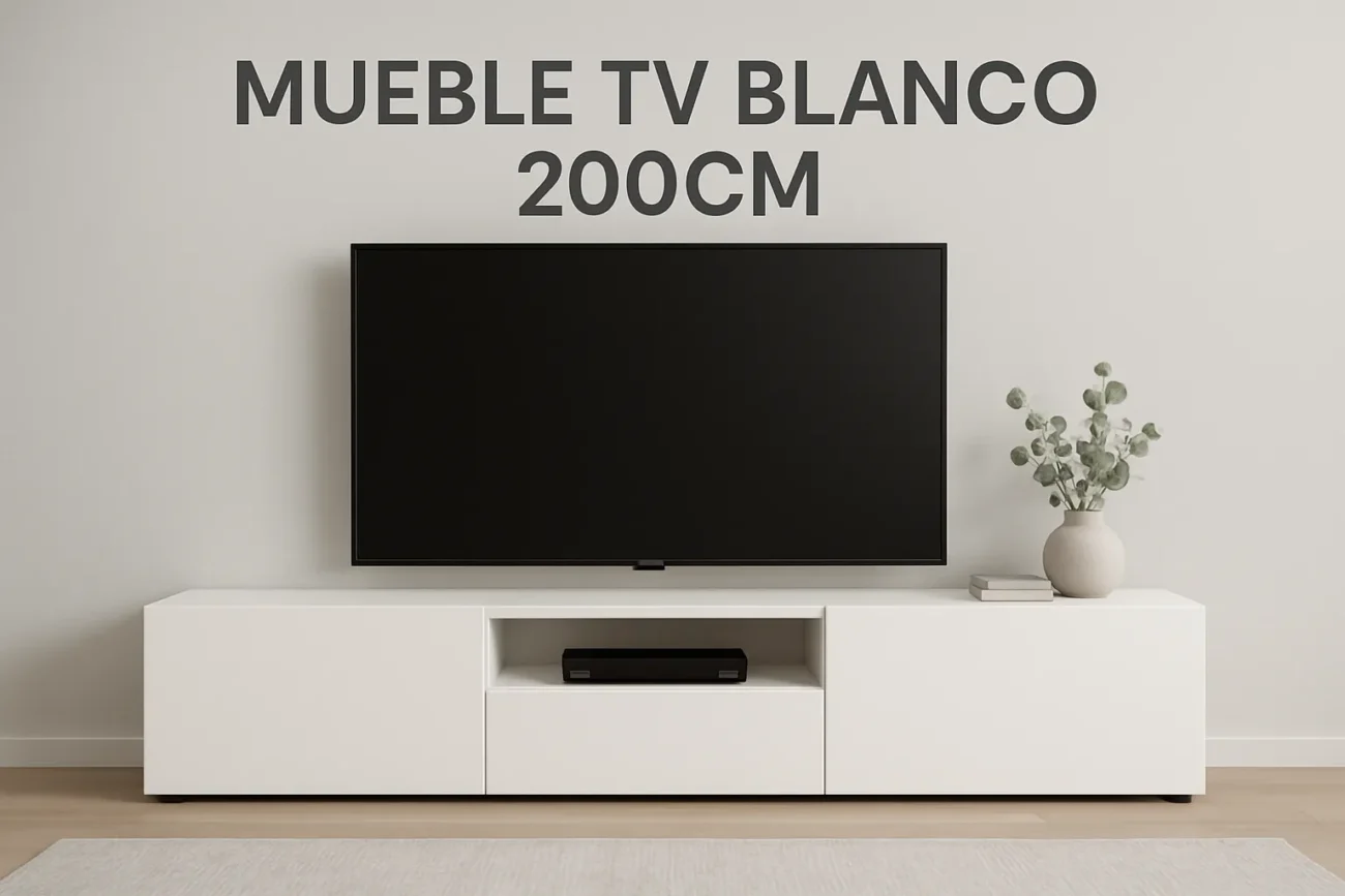 mueble tv blanco 200cm