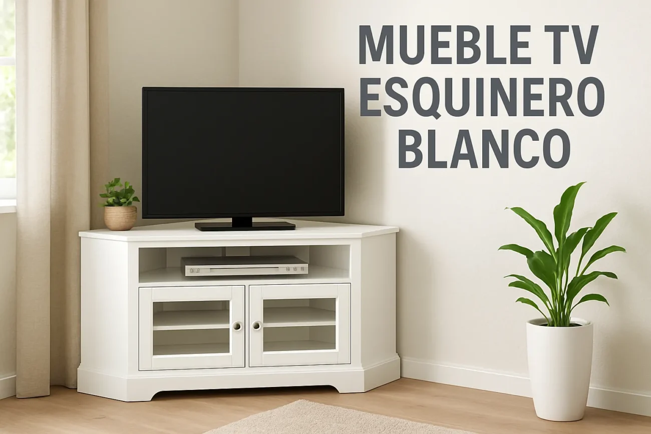 mueble-tv-esquinero-blanco - Muebles Tv mueble tv esquinero blanco