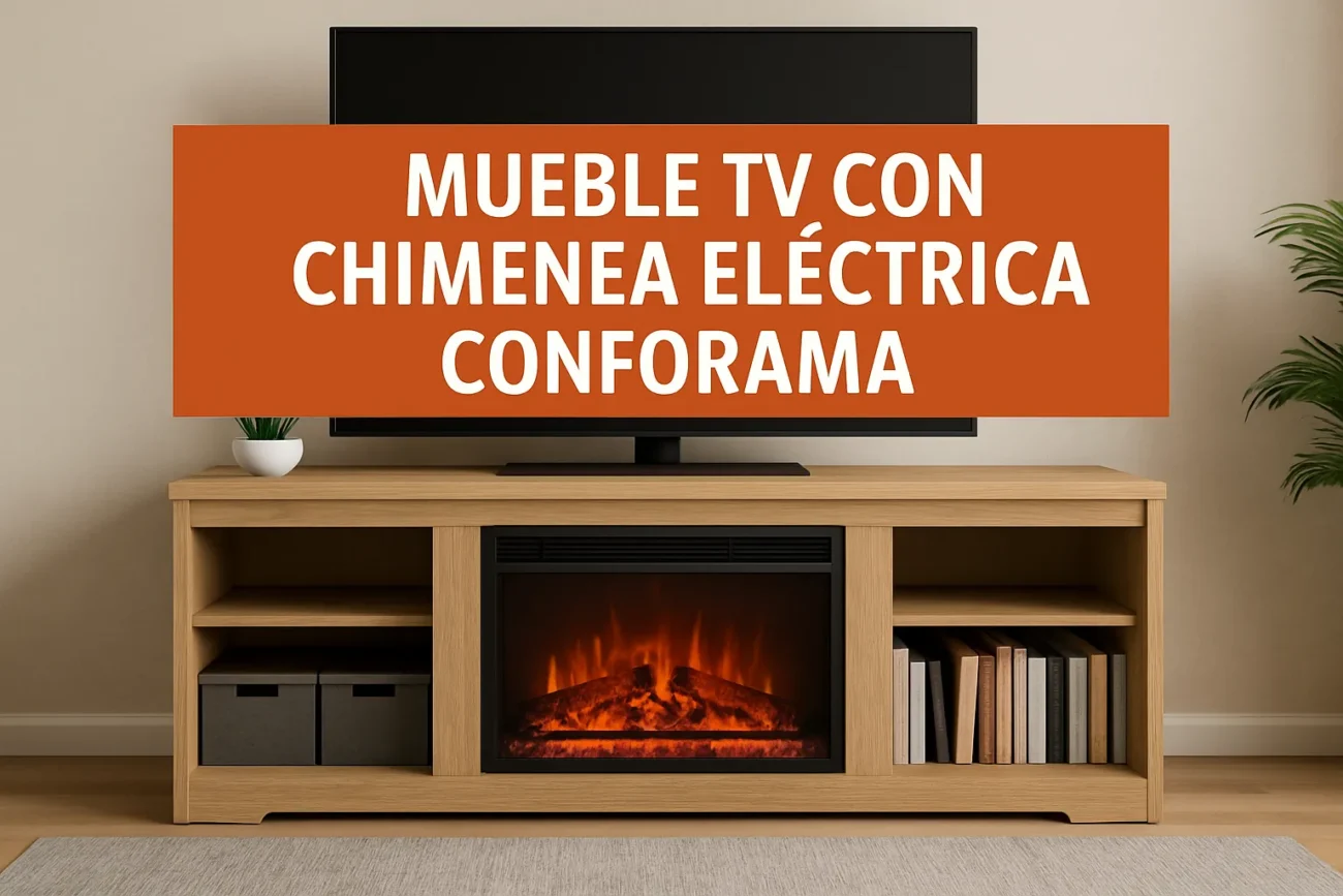 mueble tv con chimenea eléctrica conforama