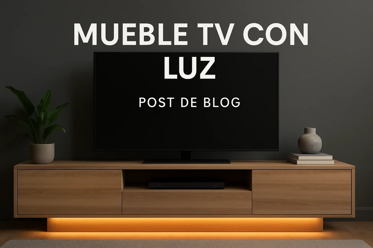 mueble tv con luz