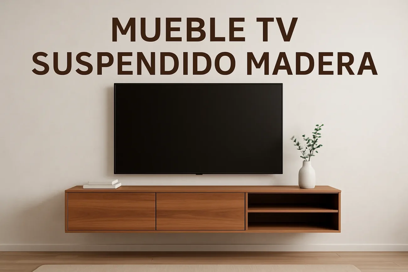 mueble tv suspendido madera