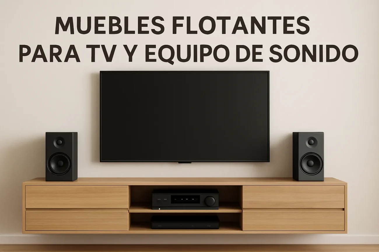 muebles flotantes para tv y equipo de sonido