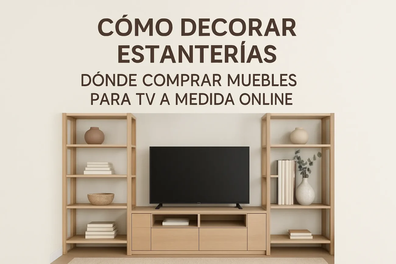 cómo decorar estanterías de Dónde comprar muebles para TV a medida online