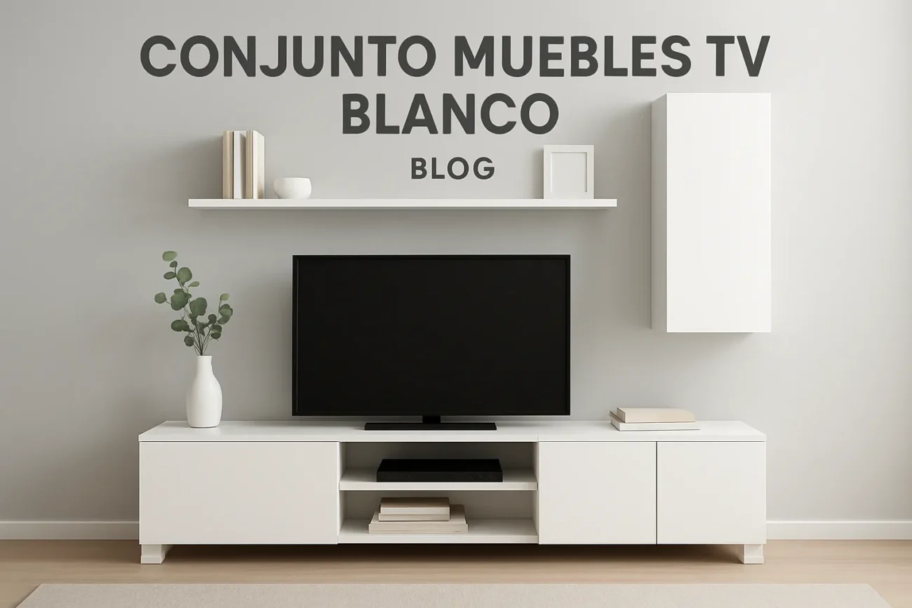 conjunto muebles tv blanco