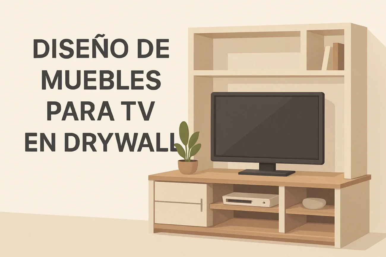 diseño de muebles para tv en drywall