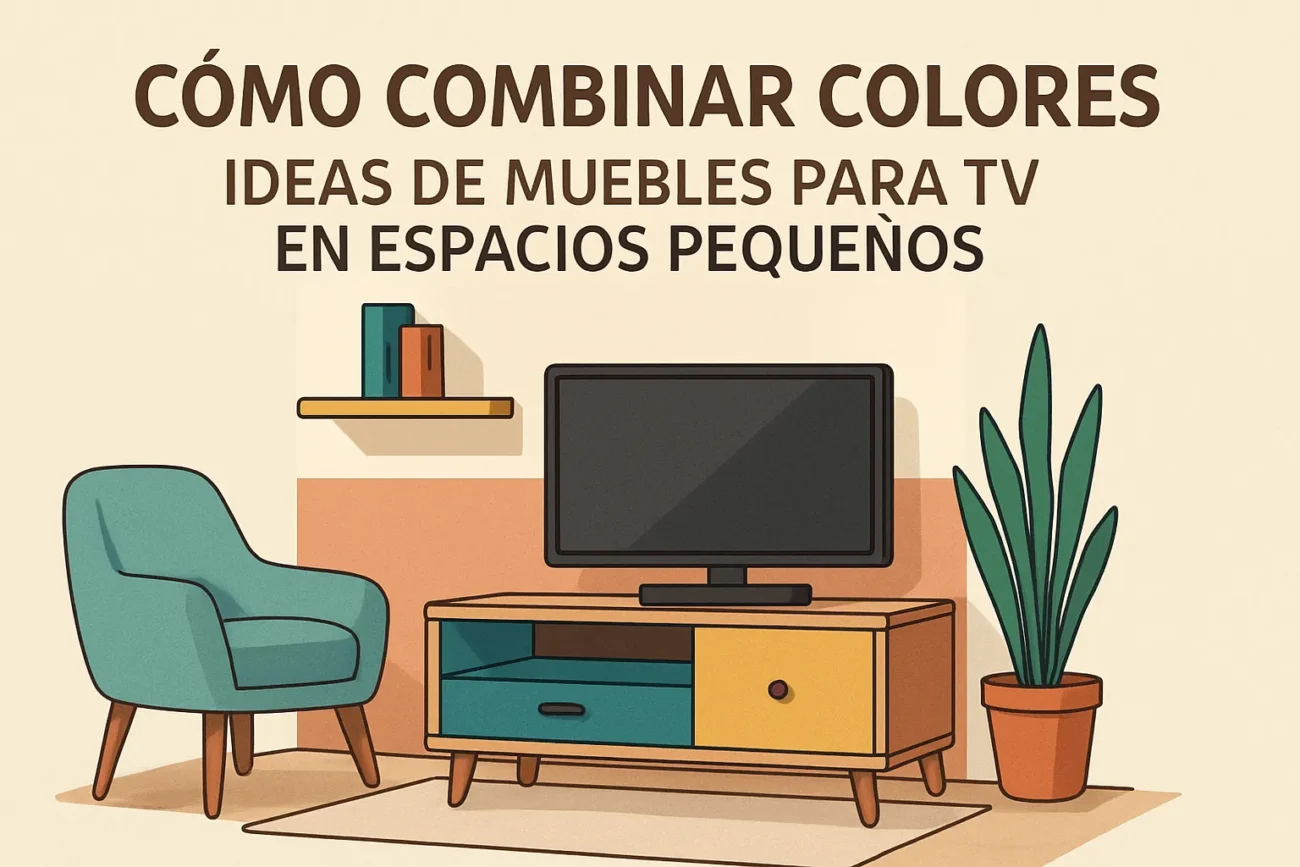 cómo combinar colores con Ideas de muebles para TV en espacios pequeños