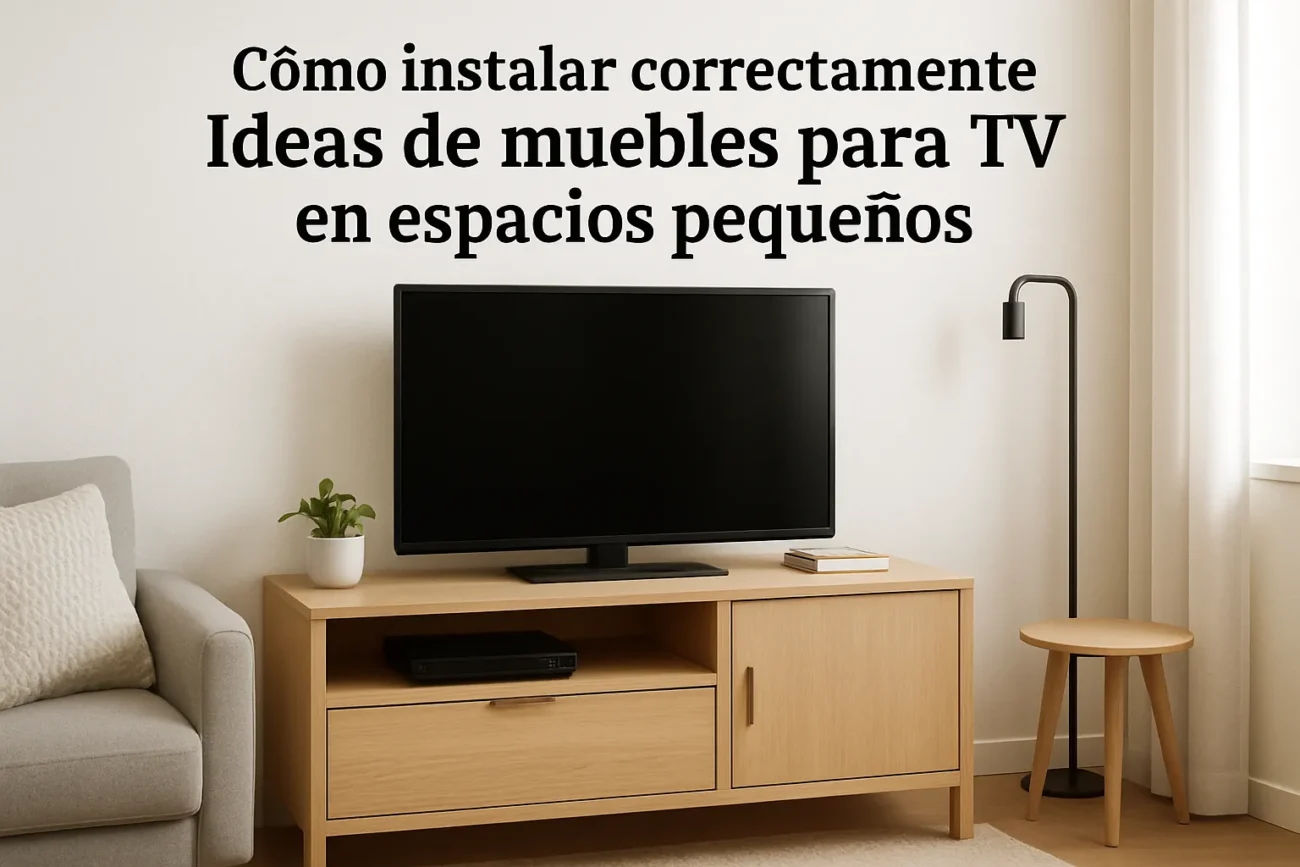 cómo instalar correctamente Ideas de muebles para TV en espacios pequeños