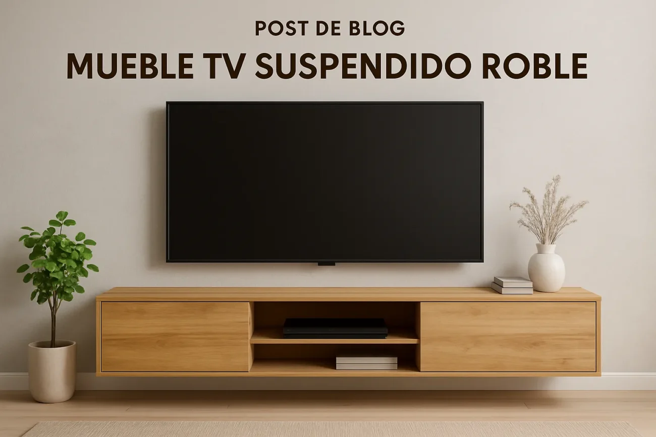mueble tv suspendido roble