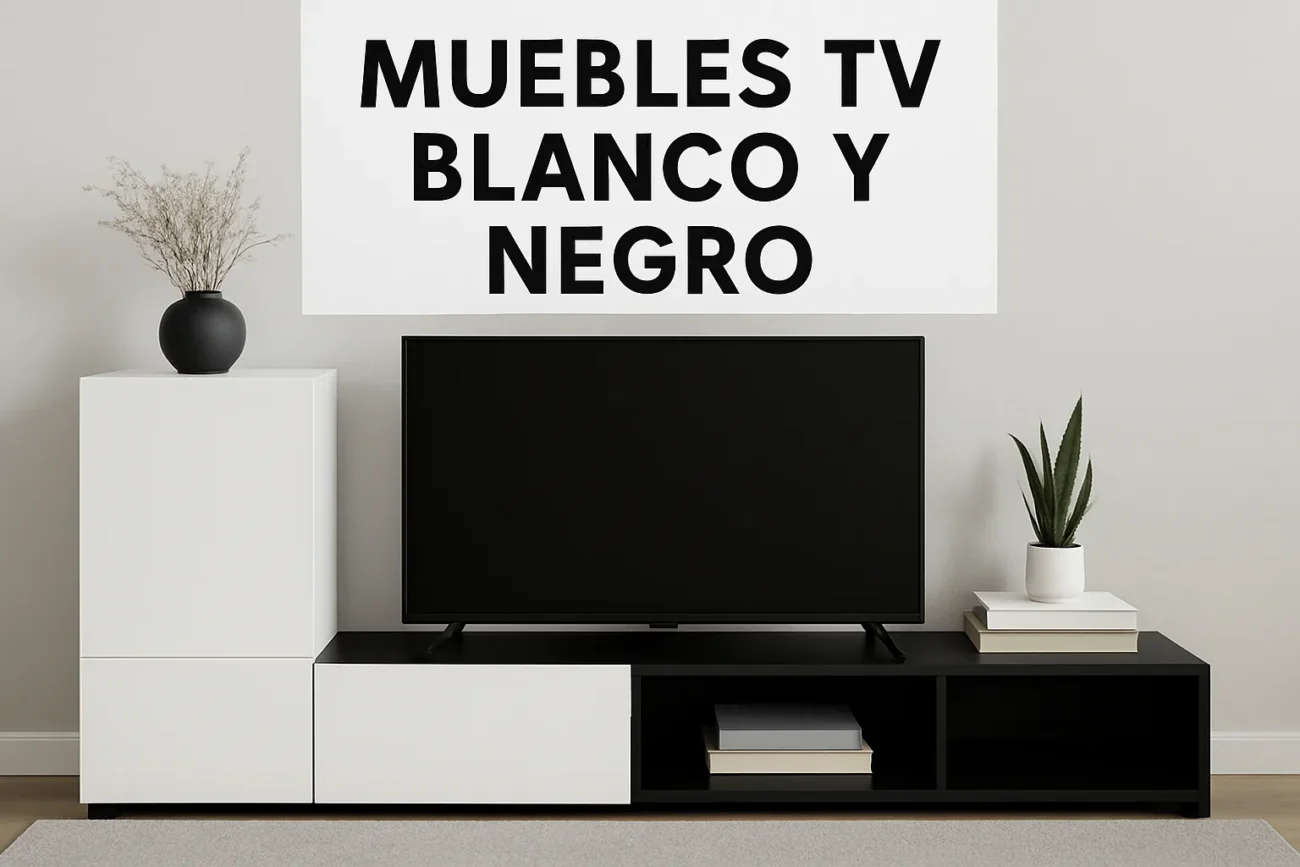 muebles tv blanco y negro