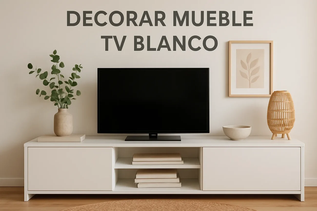 decorar mueble tv blanco