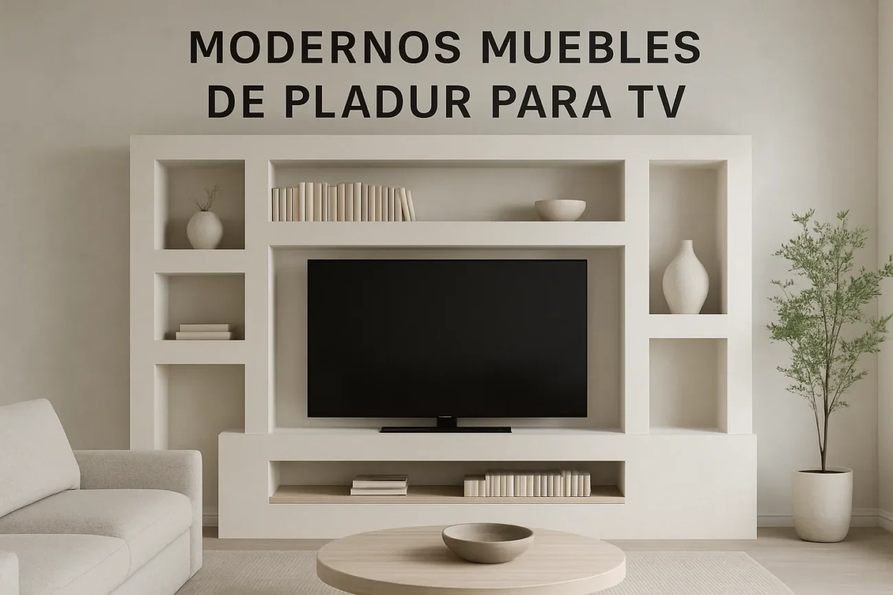 modernos muebles de pladur para tv
