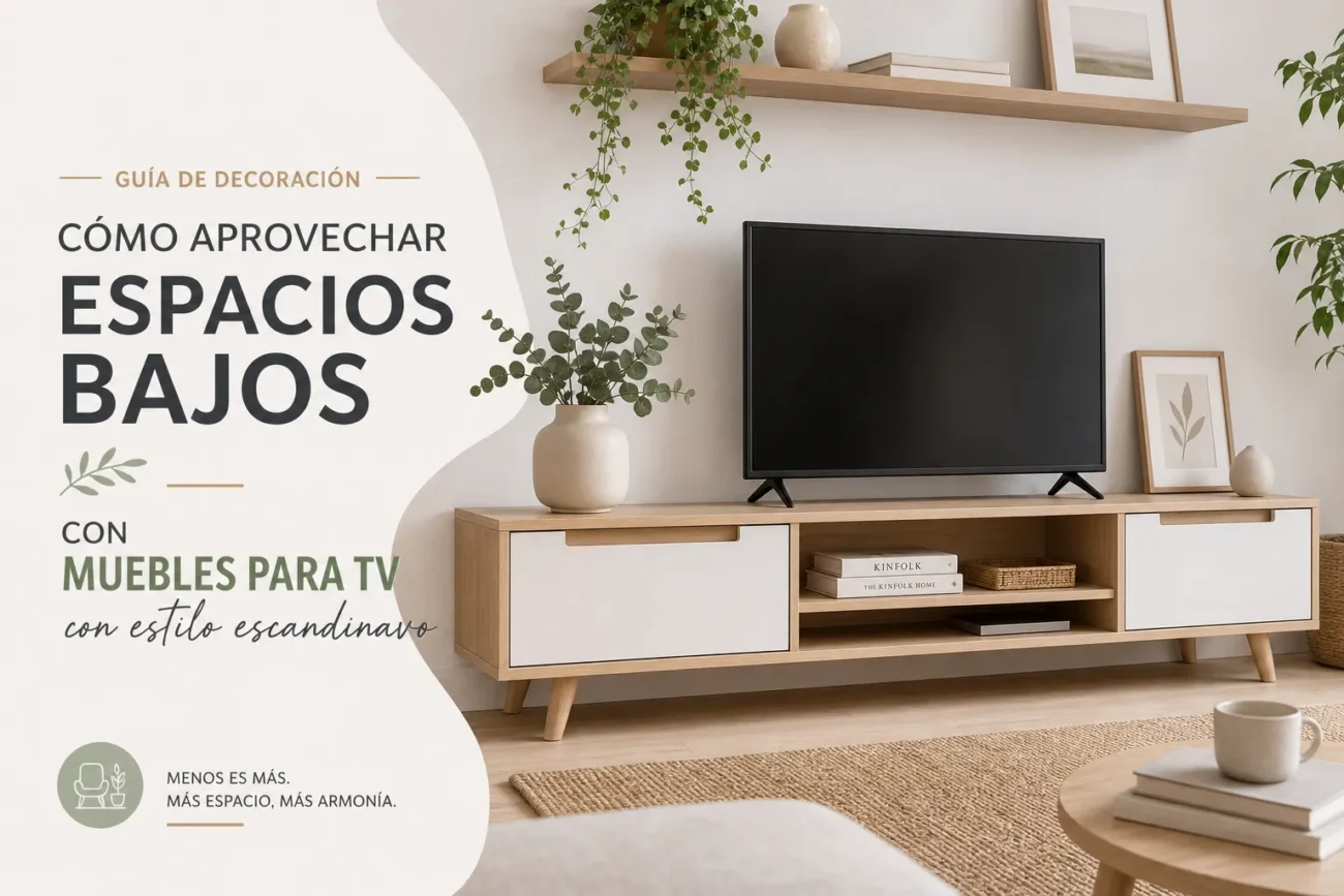 cómo aprovechar espacios bajos con Muebles para TV con estilo escandinavo