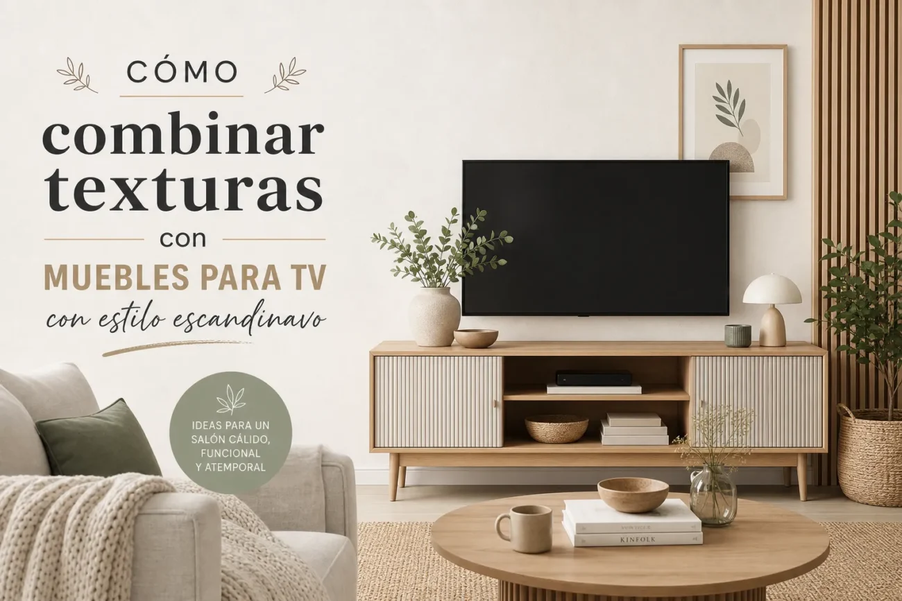 cómo combinar texturas con Muebles para TV con estilo escandinavo