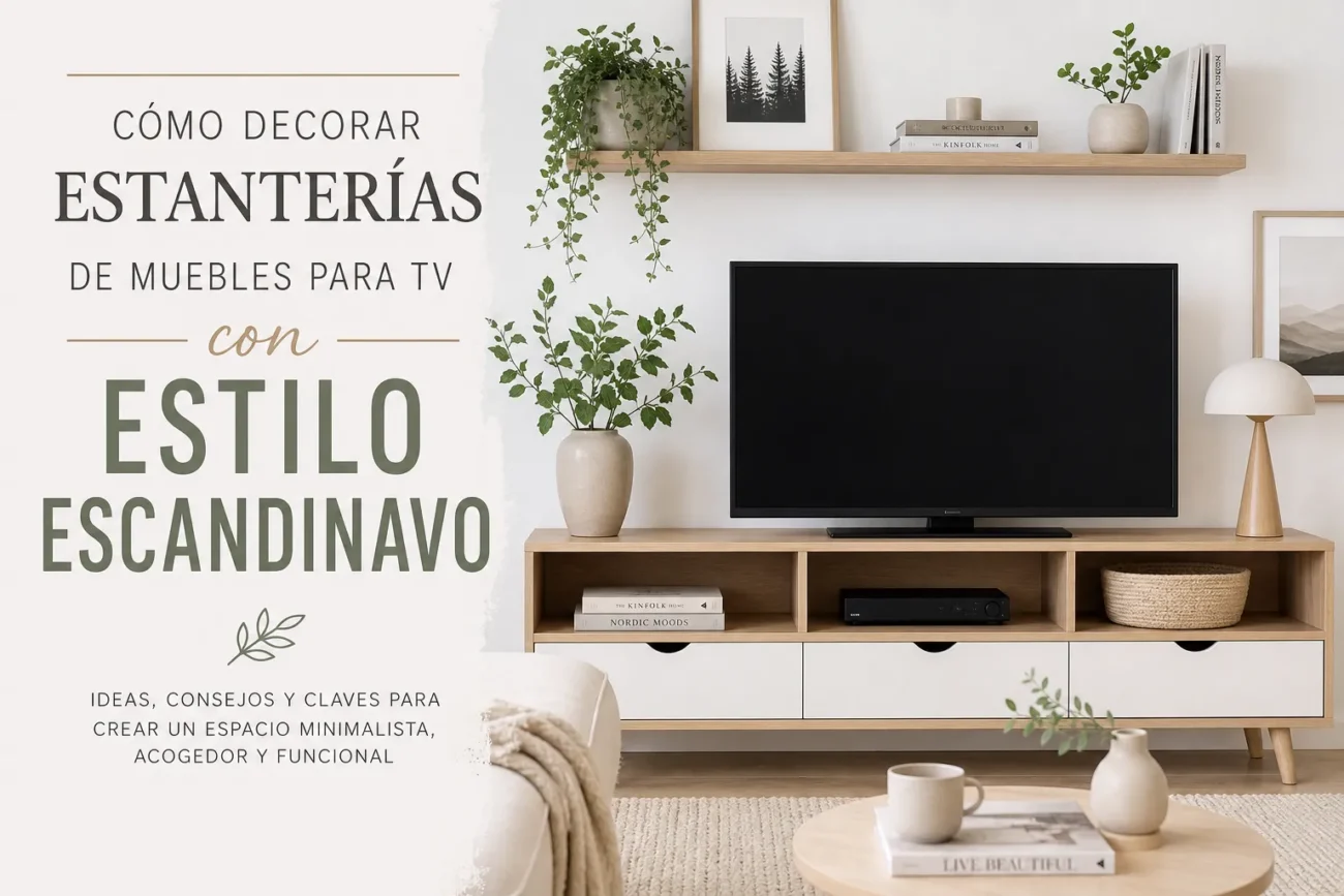 como-decorar-estanterias-de-Muebles-para-TV-con-estilo-escandinavo - Muebles Tv cómo decorar estanterías de Muebles para TV con estilo escandinavo