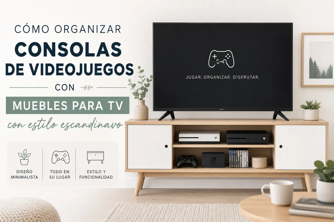 cómo organizar consolas de videojuegos con Muebles para TV con estilo escandinavo