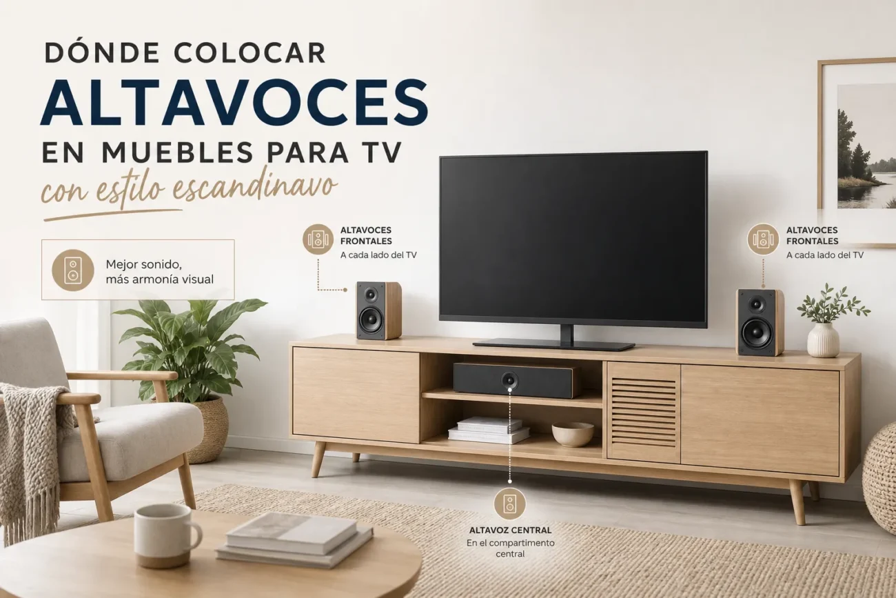 dónde colocar altavoces en Muebles para TV con estilo escandinavo