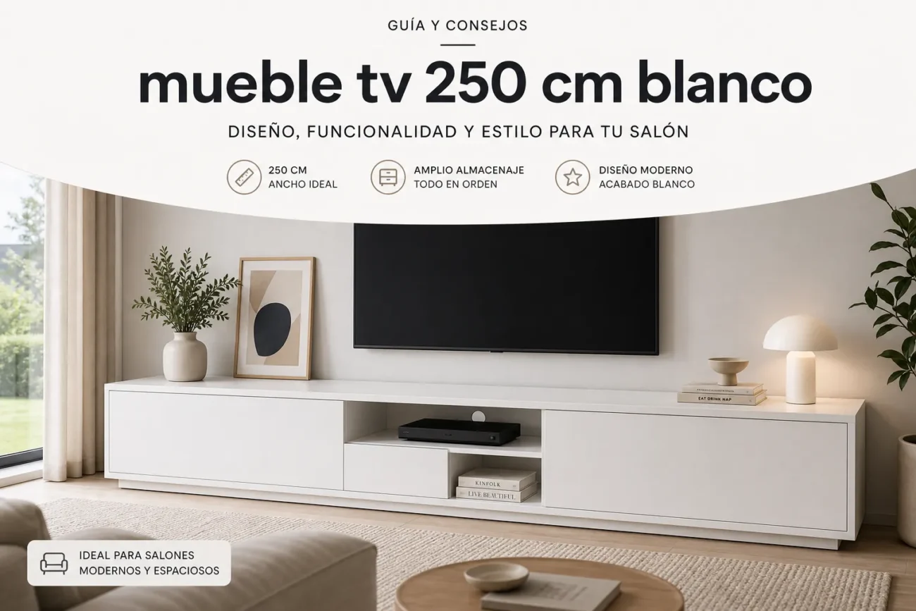 mueble-tv-250-cm-blanco - Muebles Tv mueble tv 250 cm blanco
