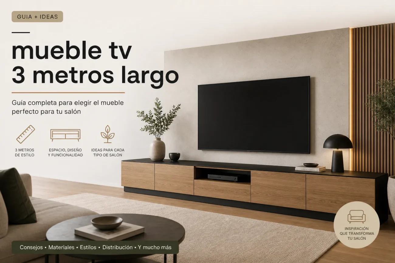 mueble tv 3 metros largo