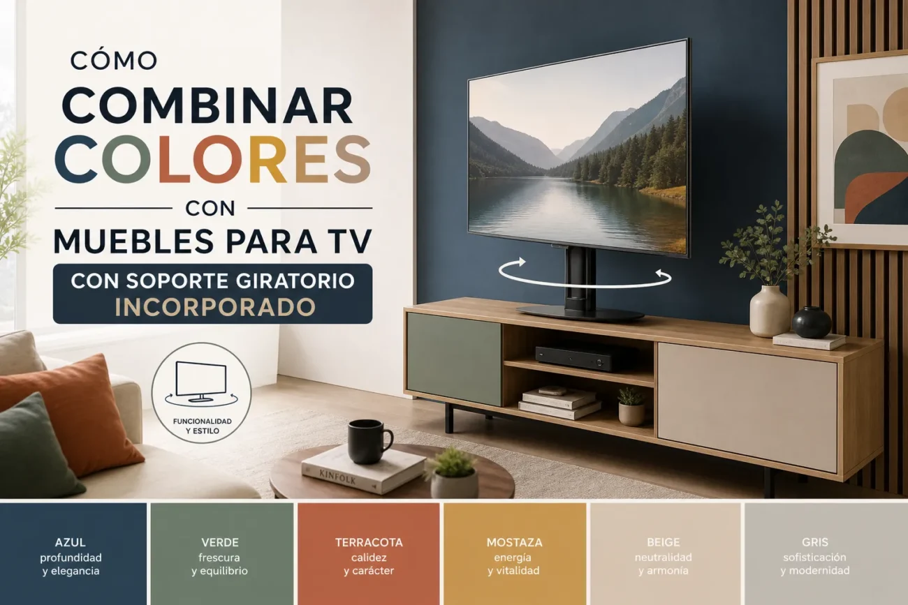 cómo combinar colores con Muebles para TV con soporte giratorio incorporado