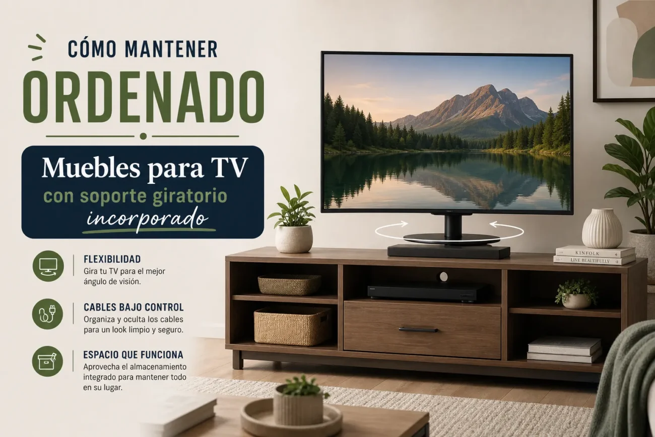como-mantener-ordenado-Muebles-para-TV-con-soporte-giratorio-incorporado - Muebles Tv cómo mantener ordenado Muebles para TV con soporte giratorio incorporado