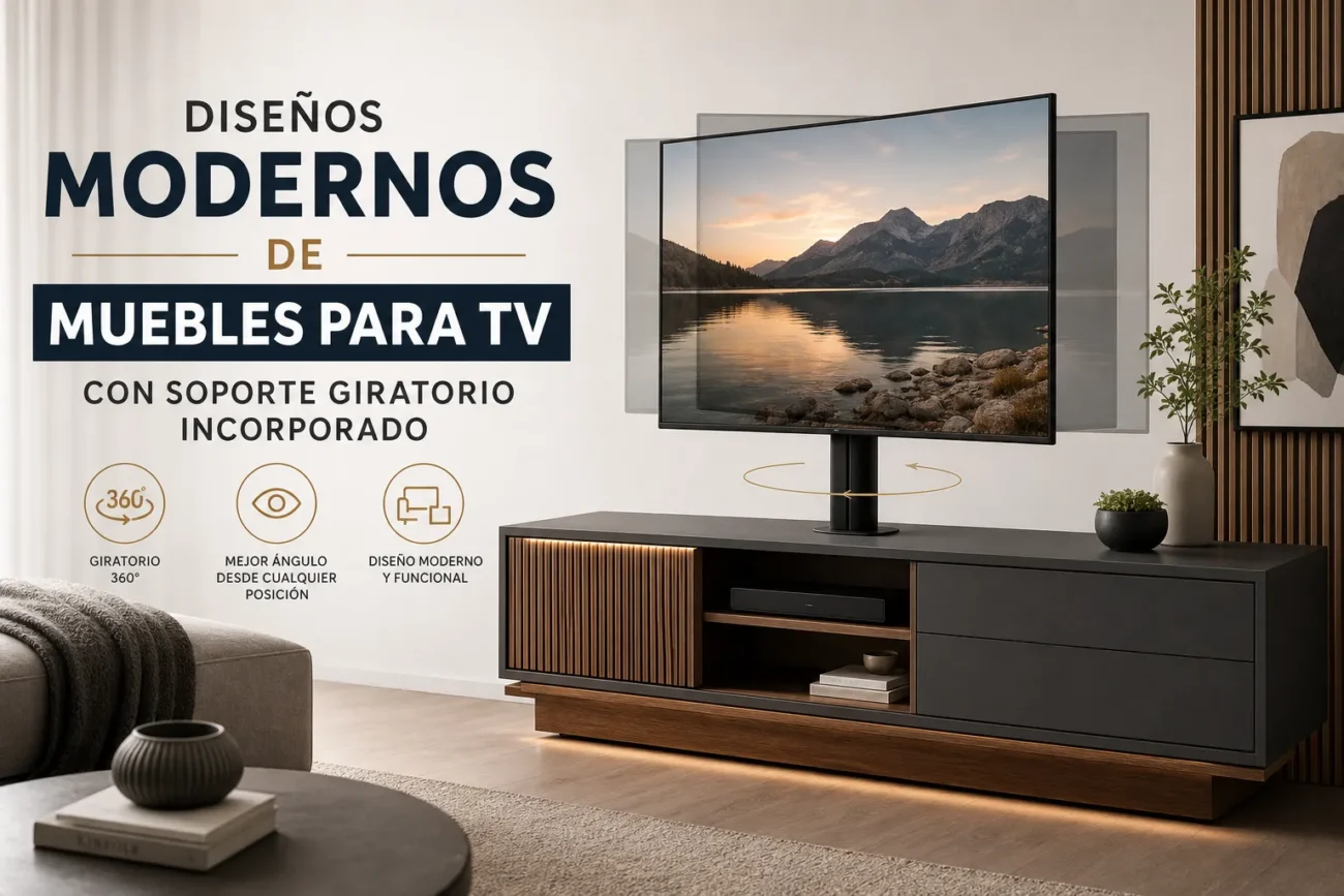 diseños modernos de Muebles para TV con soporte giratorio incorporado
