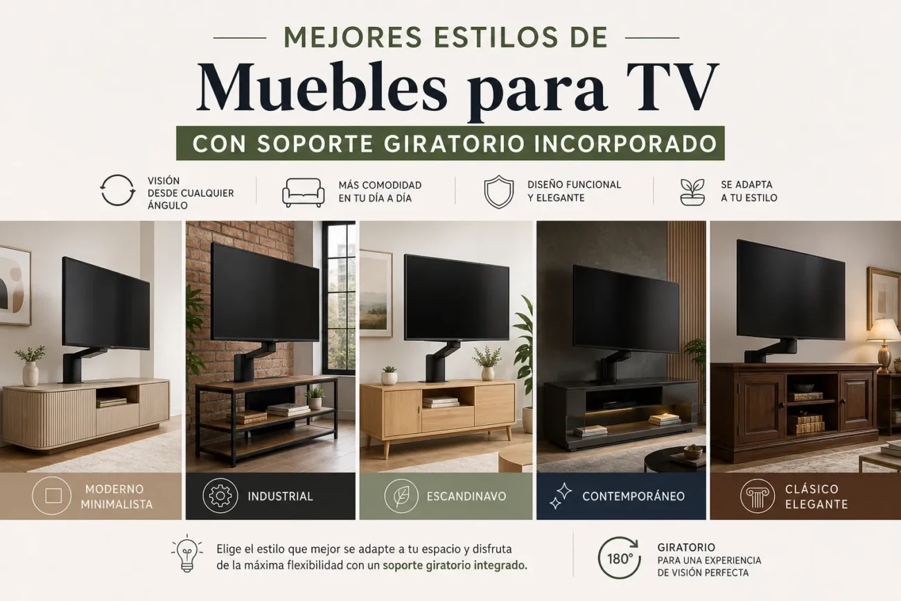 mejores-estilos-de-Muebles-para-TV-con-soporte-giratorio-incorporado - Muebles Tv mejores estilos de Muebles para TV con soporte giratorio incorporado