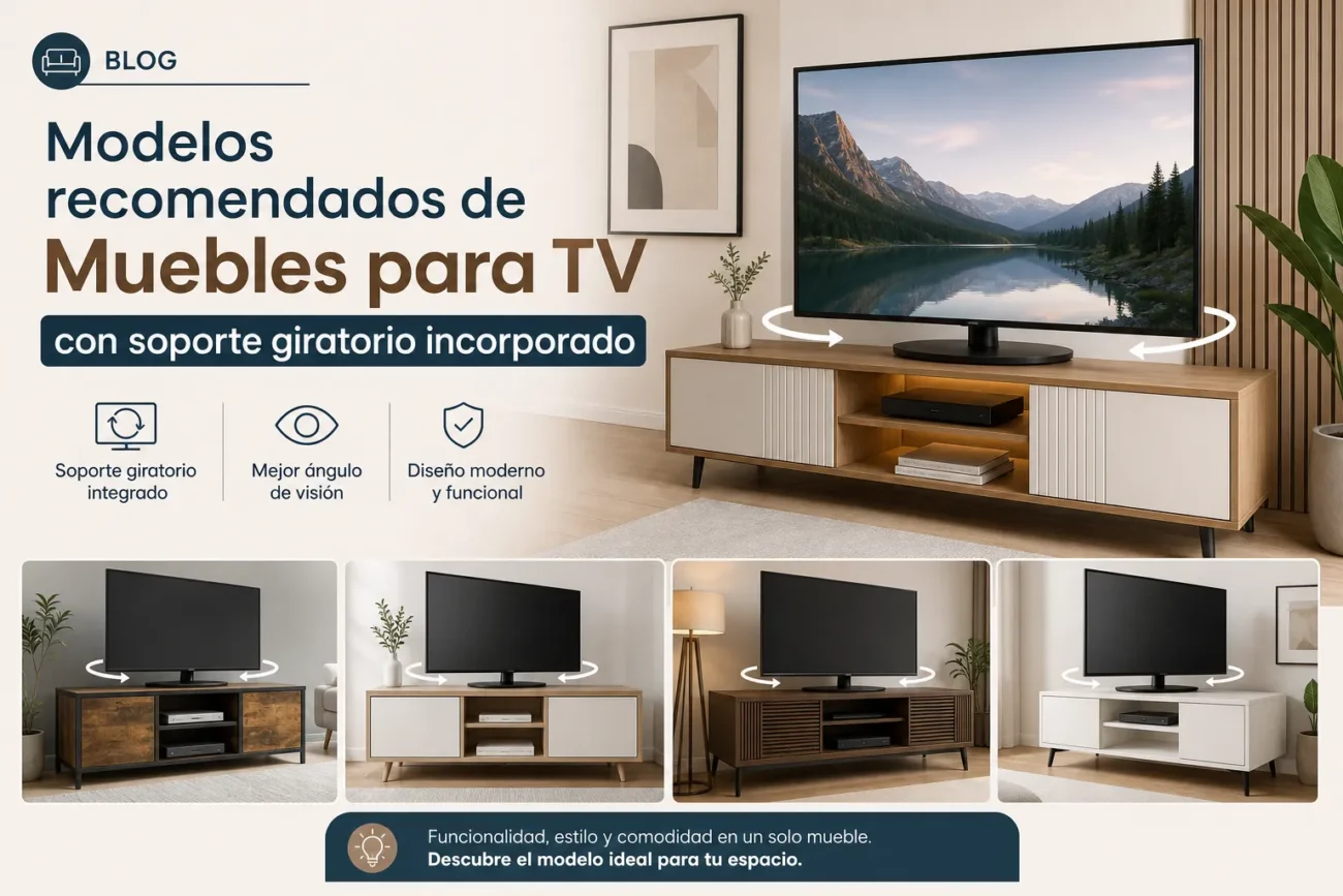 modelos recomendados de Muebles para TV con soporte giratorio incorporado