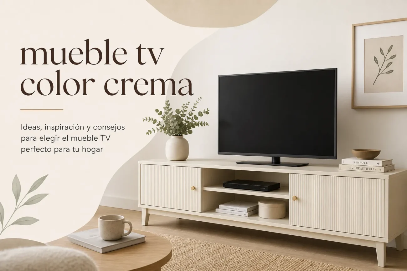 mueble tv color crema
