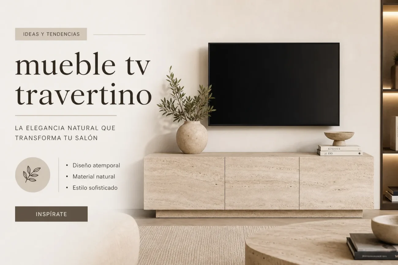 mueble tv travertino