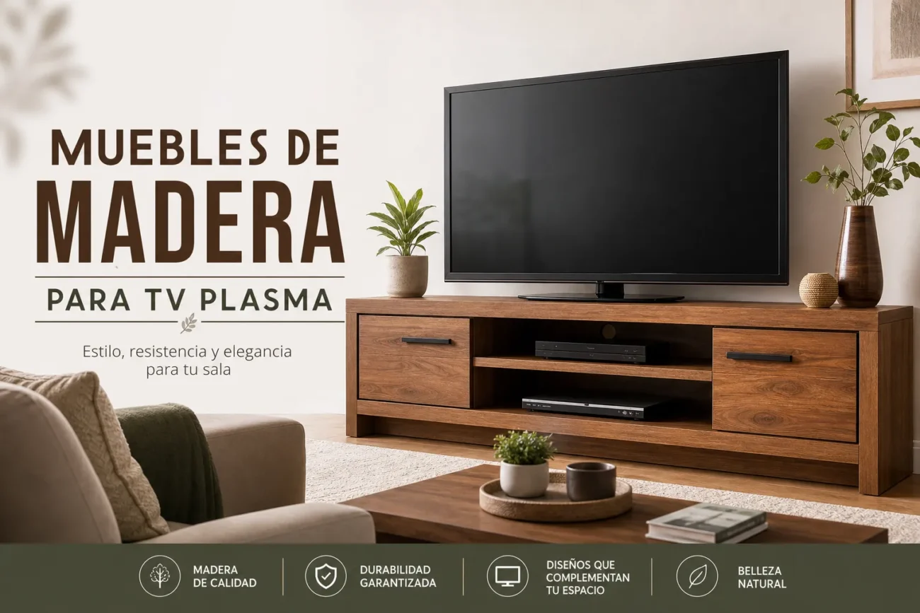 muebles de madera para tv plasma