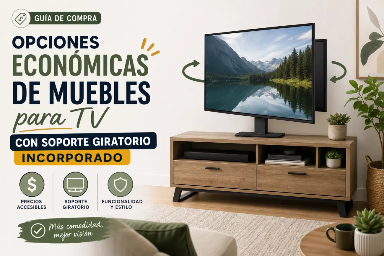 opciones económicas de Muebles para TV con soporte giratorio incorporado