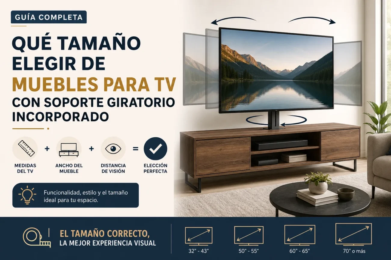 qué tamaño elegir de Muebles para TV con soporte giratorio incorporado