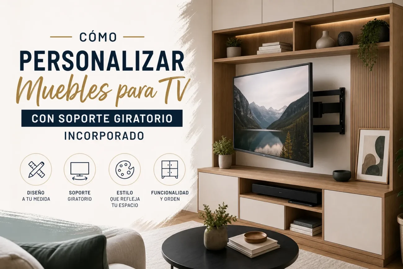 cómo personalizar Muebles para TV con soporte giratorio incorporado