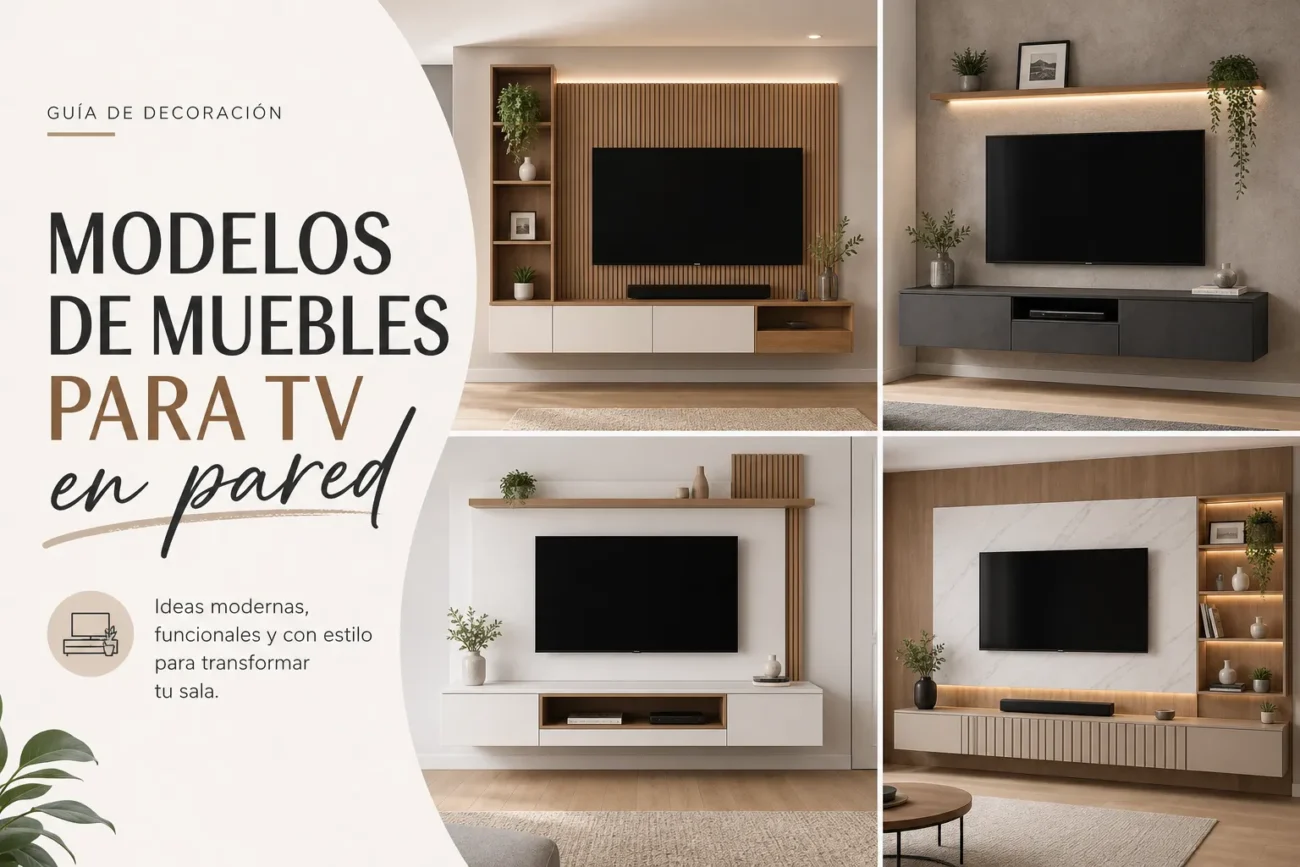 modelos de muebles para tv en pared