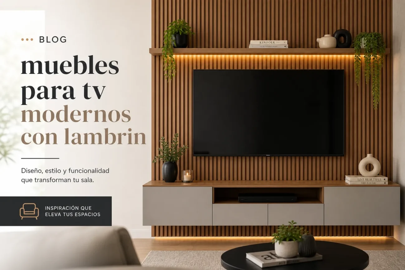 muebles para tv modernos con lambrin